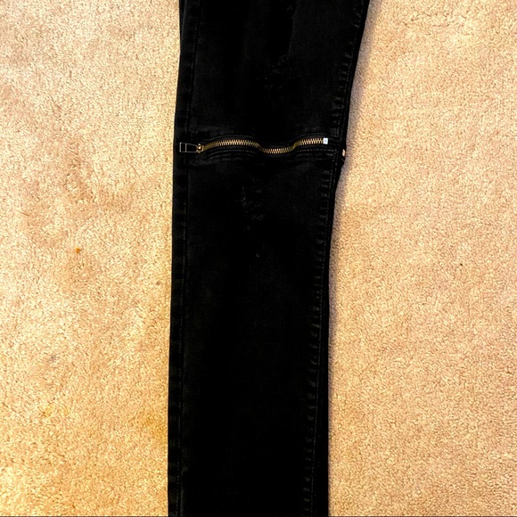 Men’s Qazel Vorrlon Ripped Black Skinny Jeans - Picture 6 of 8